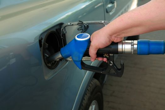 The modern car at petrol filling station