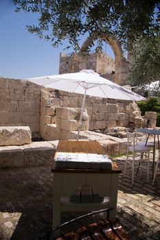 Cafe Inside the walls of the old city in Jerusalem