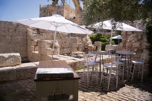 Cafe Inside the walls of the old city in Jerusalem