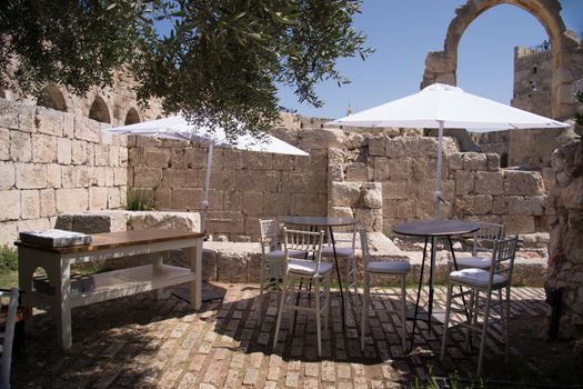 Cafe Inside the walls of the old city in Jerusalem