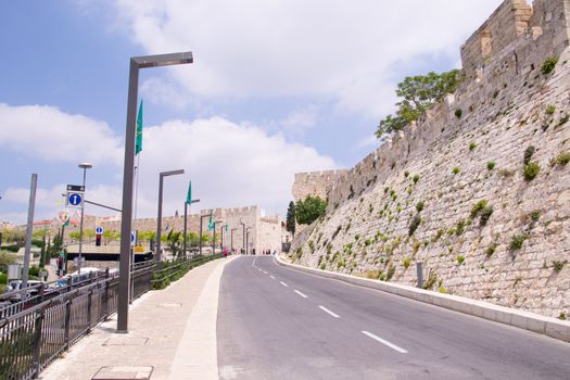 The wall of old Jerusalem.Israel