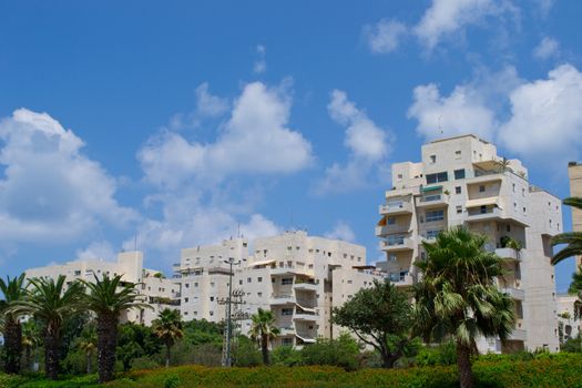 View of  buildings on the Tel Aviv street,Israel