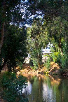 View of summer park Yarkon in Tel Aviv,Israel