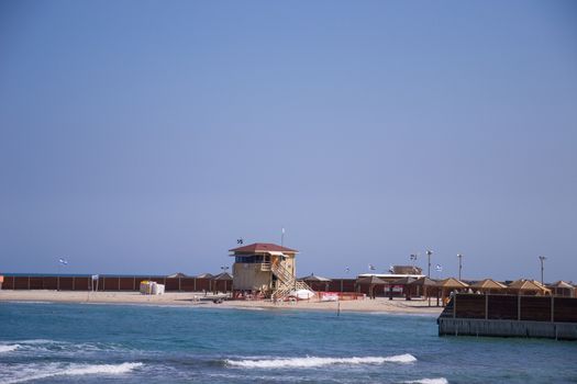 View of Tel Aviv beach  and a closed part