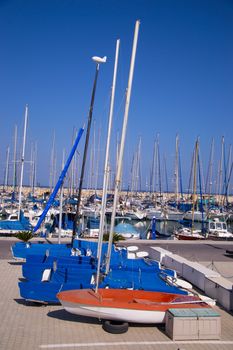 The yachts at the coast Tel-Aviv, Israel