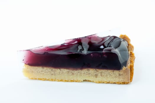 blueberry pie cake on white background