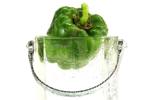 fresh sweet pepper in water