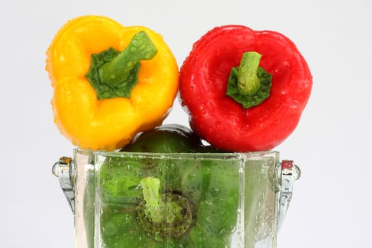 three fresh sweet pepper