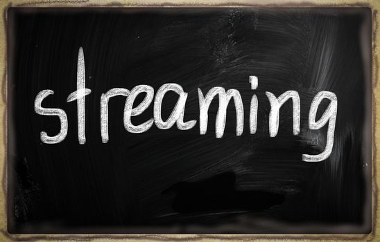 social media concept - text on a blackboard.