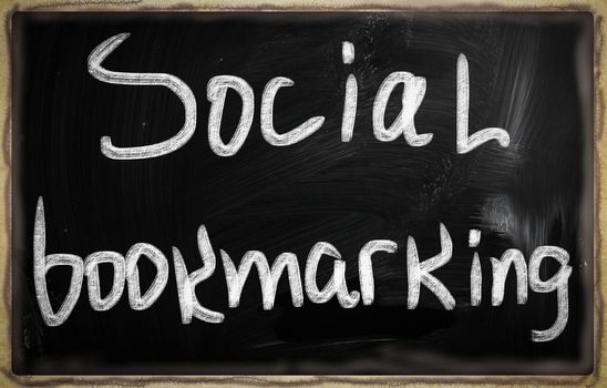 social media concept - text on a blackboard.