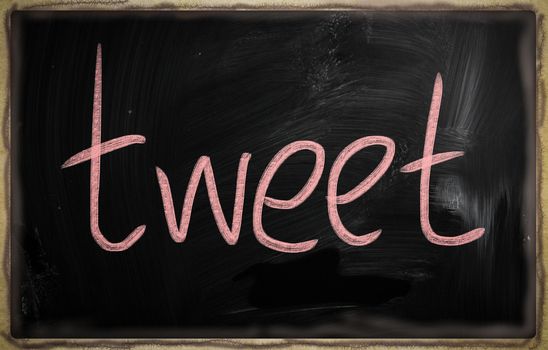 social media concept - text on a blackboard.