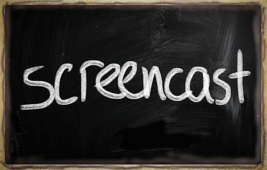 social media concept - text on a blackboard.