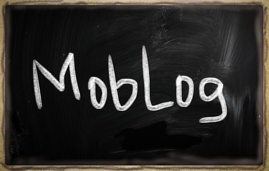 social media concept - text on a blackboard.