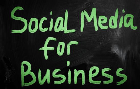 social media concept - text handwritten on a blackboard