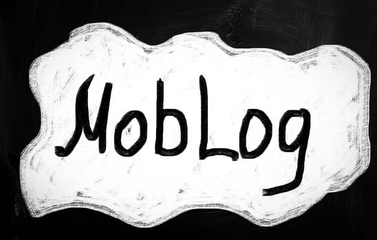 social media concept - text handwritten on a blackboard
