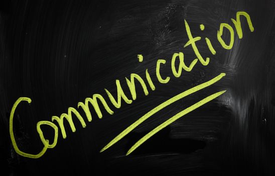 social media concept - text handwritten on a blackboard