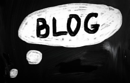 social media concept - text handwritten on a blackboard