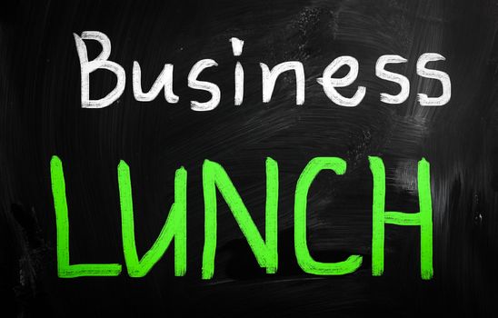 Business ideas handwritten with white chalk on a blackboard.