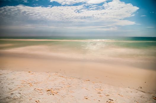 night scenes at the florida beach with super moon brightness