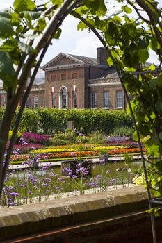 The Sunken Garden and Kensington Palace in London.
