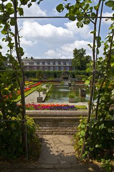 A view of the Sunken Garden in Kensington Gardens, London.