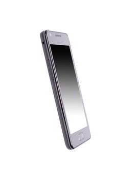 Mobile phone with clipping path on a white background.