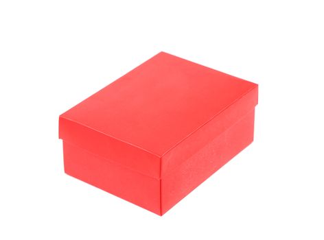 red shoe box isolated on a white background