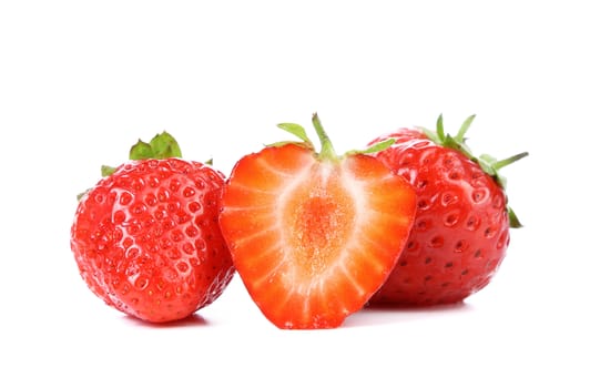 Beautiful strawberries isolated on a white background