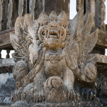 Balinese demon statue in  Pura Luhur Uluwatu Temple, Bali