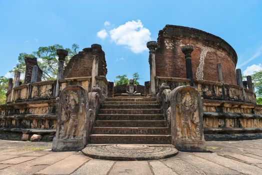 Vatadage is a type of Buddhist structure found only in Sri Lanka. Ancient city Polonnaruwa.