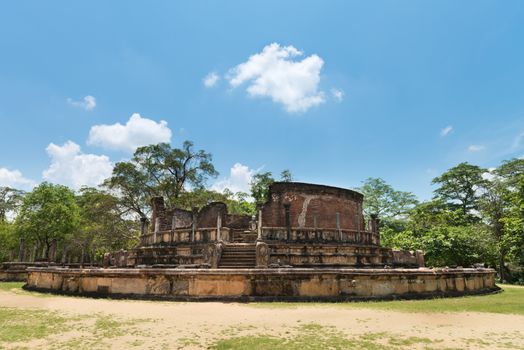 Vatadage is a type of Buddhist structure found only in Sri Lanka. Ancient city Polonnaruwa.