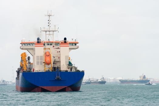 Big ship view from the stern (rear view)