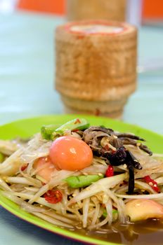 Thai spicy food, spicy papaya salad