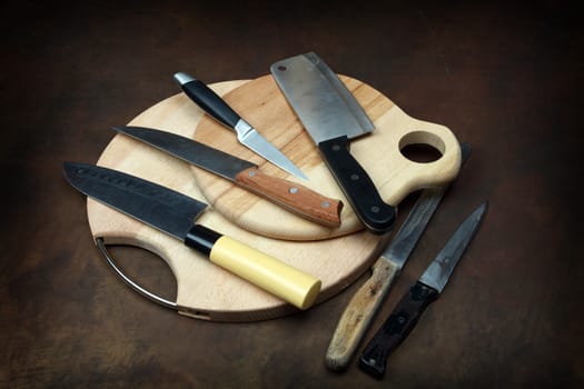 collection of various kitchen knives