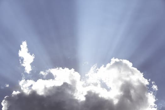 sun burst, surreal sun rays with cloud