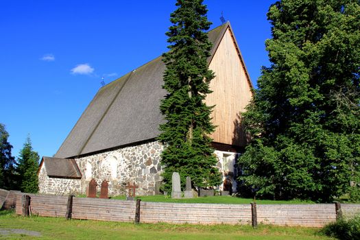 St Mary medieval church of Sastamala, Finland was built at the end of 15th century.