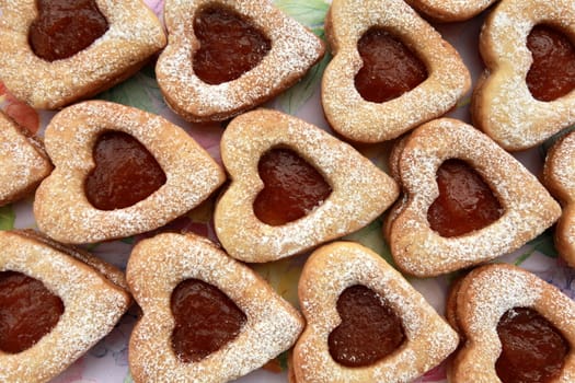 heap cookie hearts close to