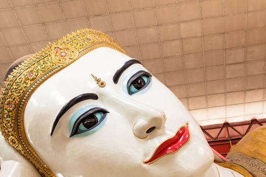 The giant reclining Buddha at Chaukhtatgyi temple in Yangon, Myanmar
