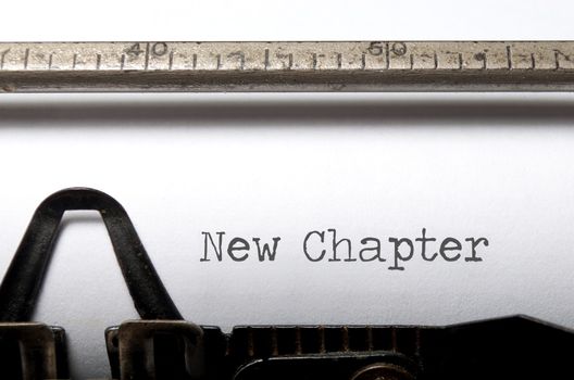 New chapter printed on a tyepwriter 