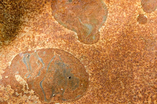 grunge rusty sheet of metal steel tin outdoor corrosion. abstract background detail.