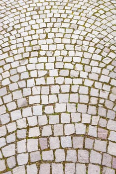 Cobblestone road street textured background