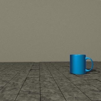 cup on stone background - 3d illustration
