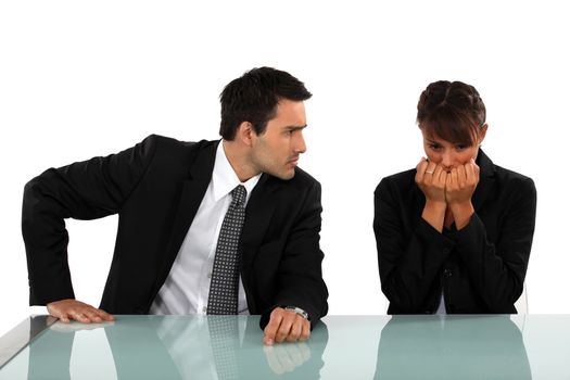 Businessman reassuring colleague