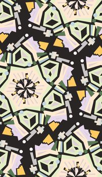 Seamless background pattern of kaleidoscope wheel shapes