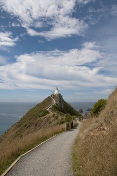 Pathway leading up to the lighthouse on Nugget Point, Otgao, New Zealand