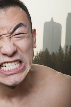 Young Athletic Man Growling