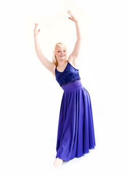 female ballet dancer isolated on white background