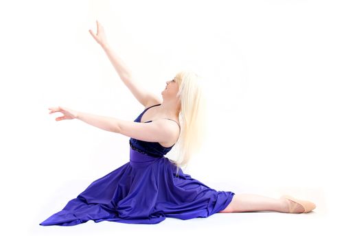 female ballet dancer isolated on white background