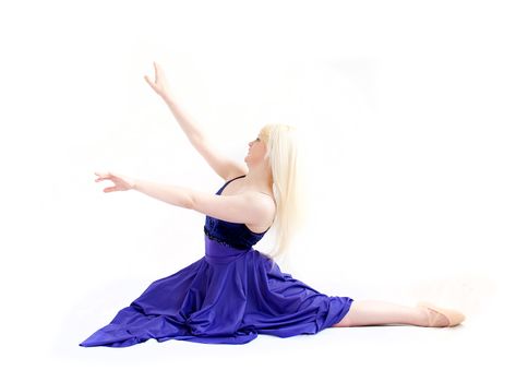 female ballet dancer isolated on white background