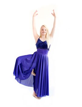 female ballet dancer isolated on white background